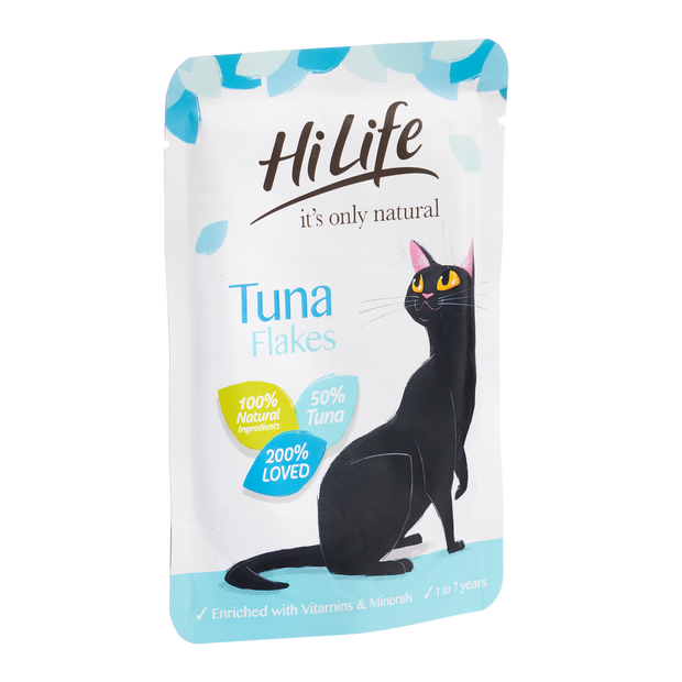 Angled Picture of 英国极速赛车开奖结果官网 its only natural Tuna Flakes Cat Food with 100% natural ingredients