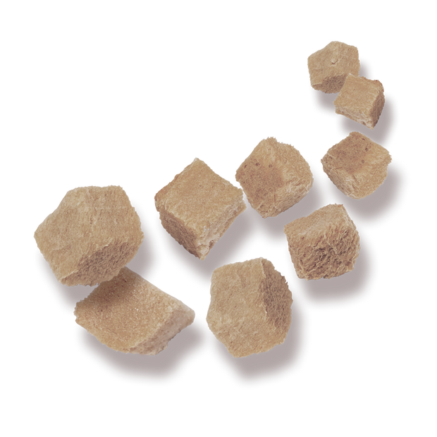 Picture of tumbling freeze dried duck breast treats